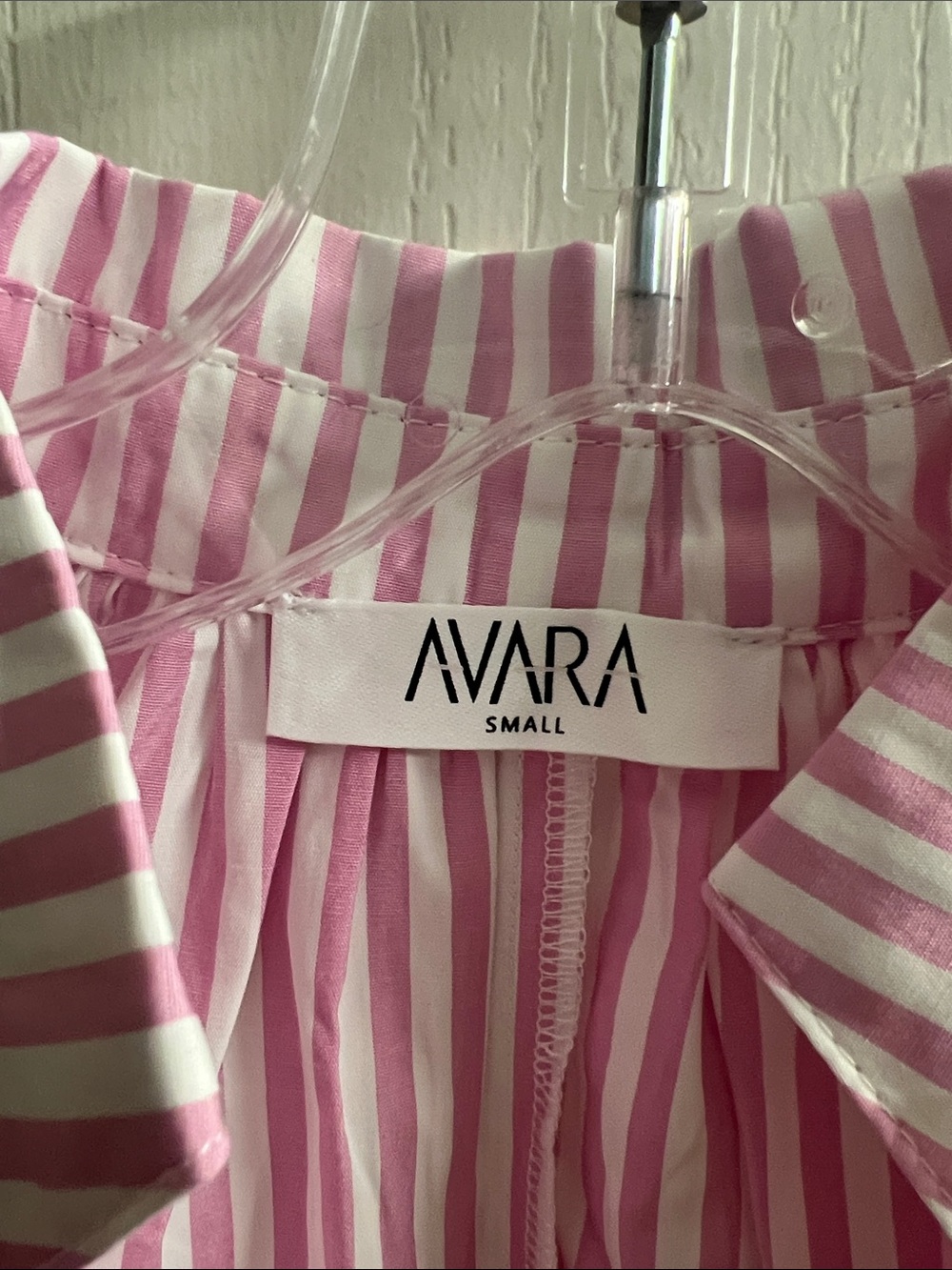 Mango Pink Striped Short Sleeve Shirt Dress - Picture 2 of 3